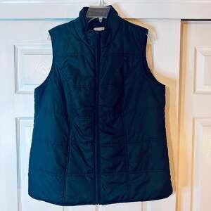 Woman Within Black Quilted Puffer Vest Women’s Plus Size 18/20 Zip Front